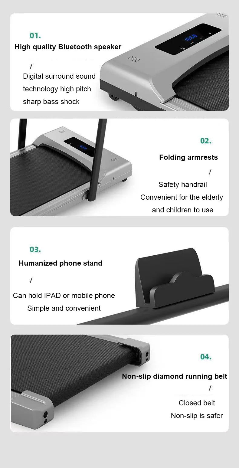 Home Gym Fitness Treadmill Portable Foldable Under Desk Running Machine Mini Walking Pad for Cardio Training Home Exercise