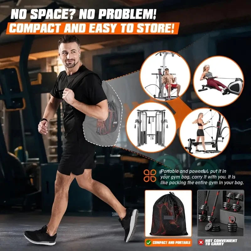 Home fitness equipment. A resistance band used for downward pressure and other exercises to shape your triceps, latissimus dorsi